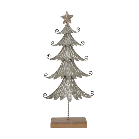 Buy The Glitzhome 20 Iron Galvanized Christmas Tree Table Decor At Michaels